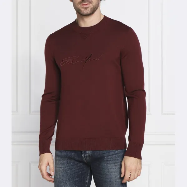 Шерстяной свитер Emporio Armani, бургунди