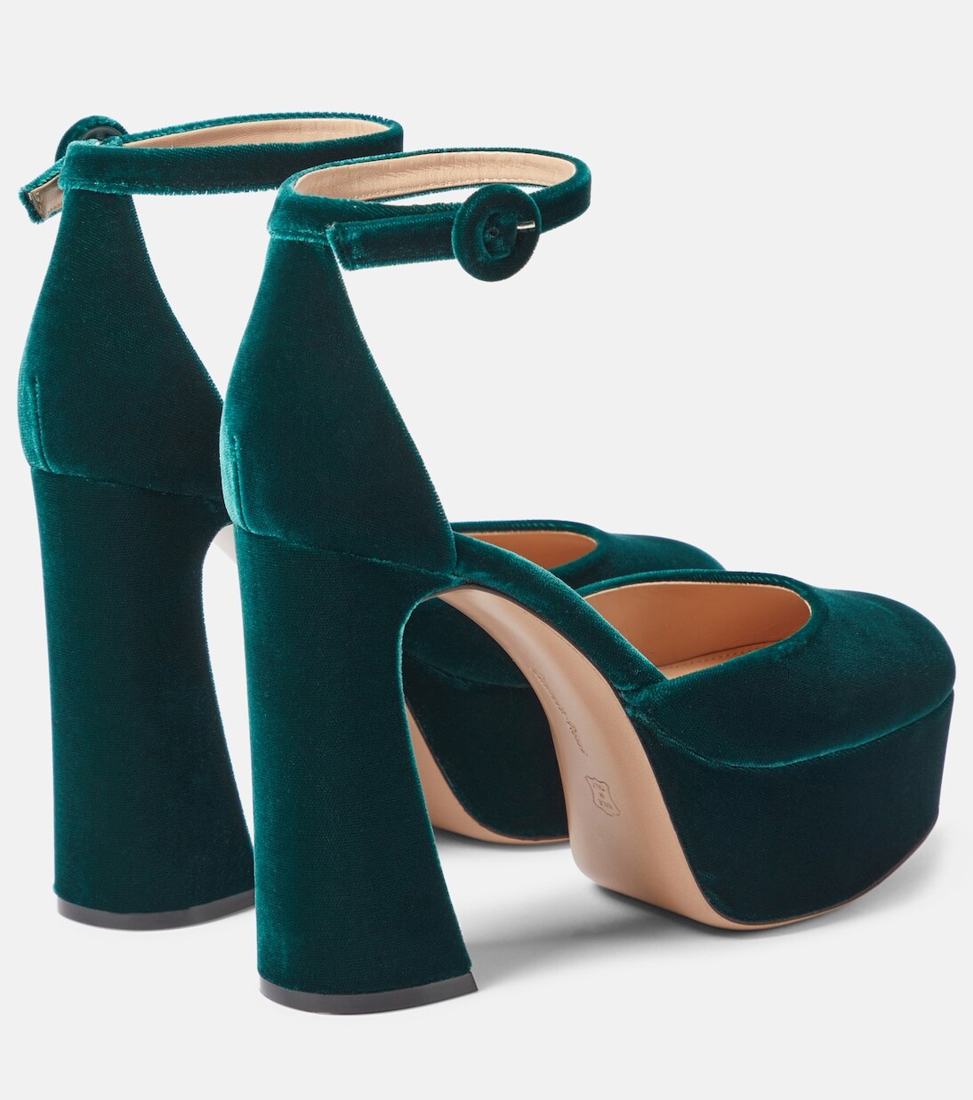 Бархатные туфли holly d'orsay на платформе Gianvito Rossi, зеленый — фото 3