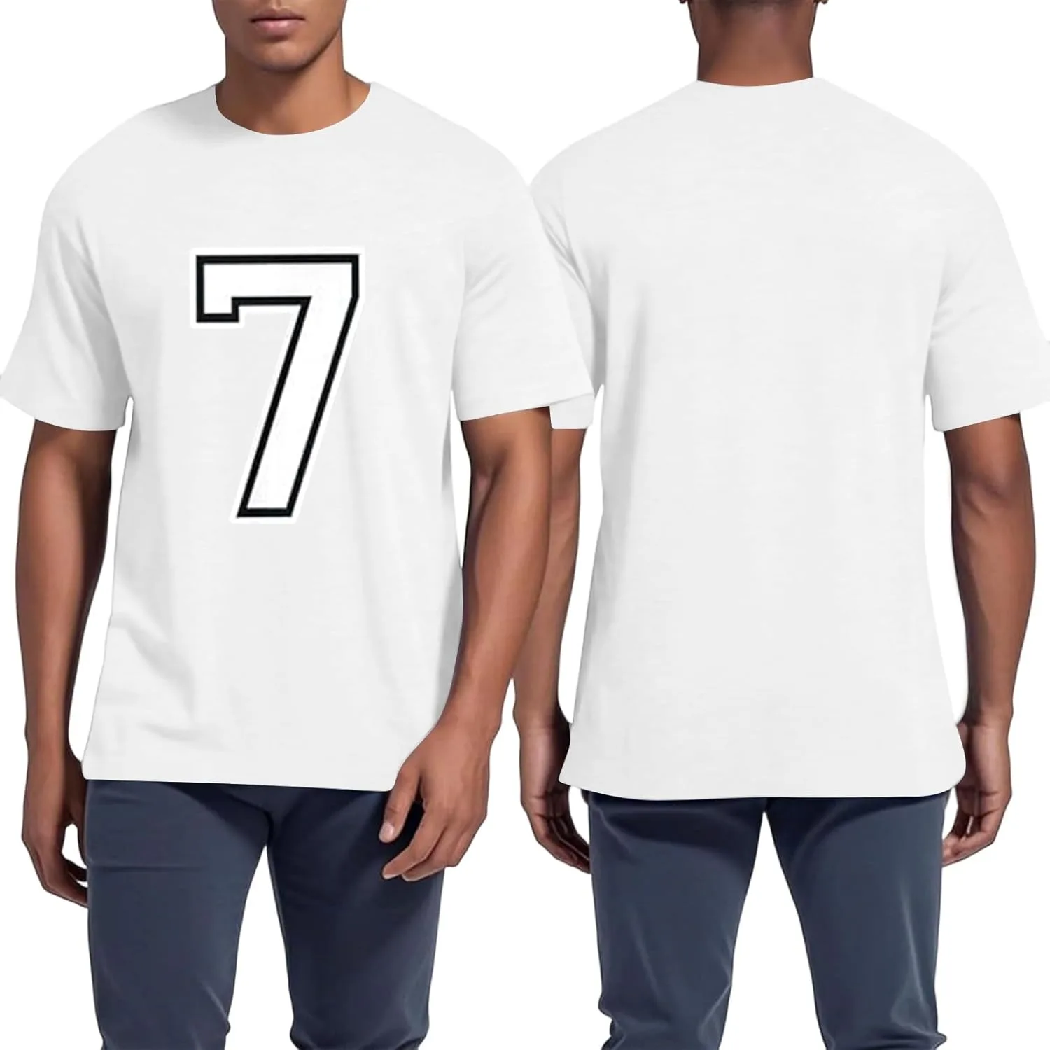 

Мужская футболка Lucky Number 7 Casual Loose FQZWONG