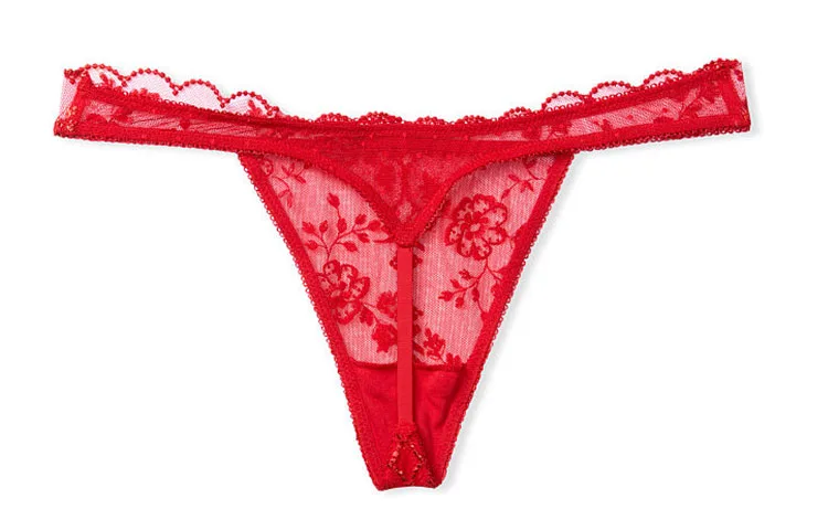 Victoria's Secret Женские стринги 1 шт красный цветочный принт — фото 2