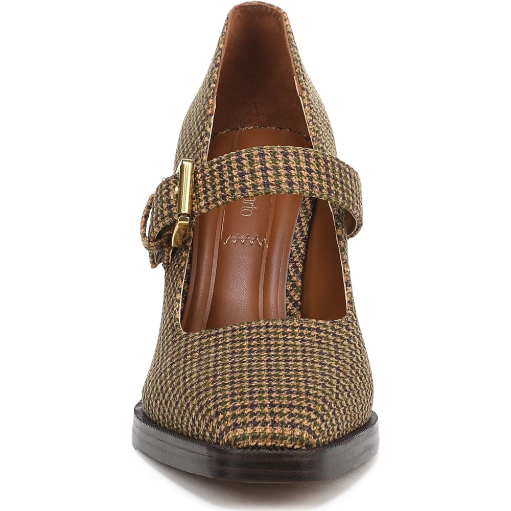 Туфли на каблуке Mary Jane Franco Sarto, mustard yellow woven fabric — фото 3