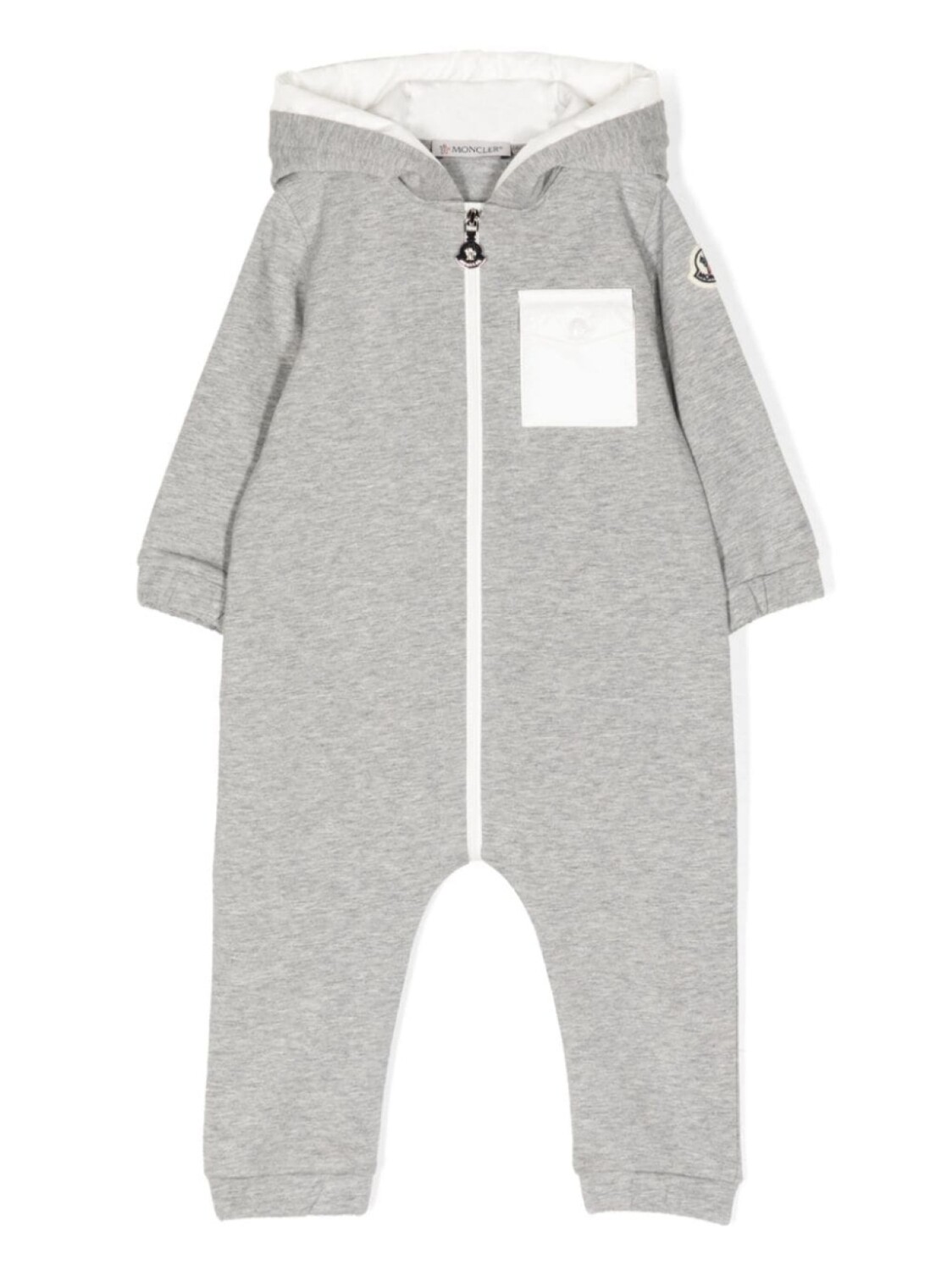 

Moncler Enfant ромпер с капюшоном и логотипом, серый