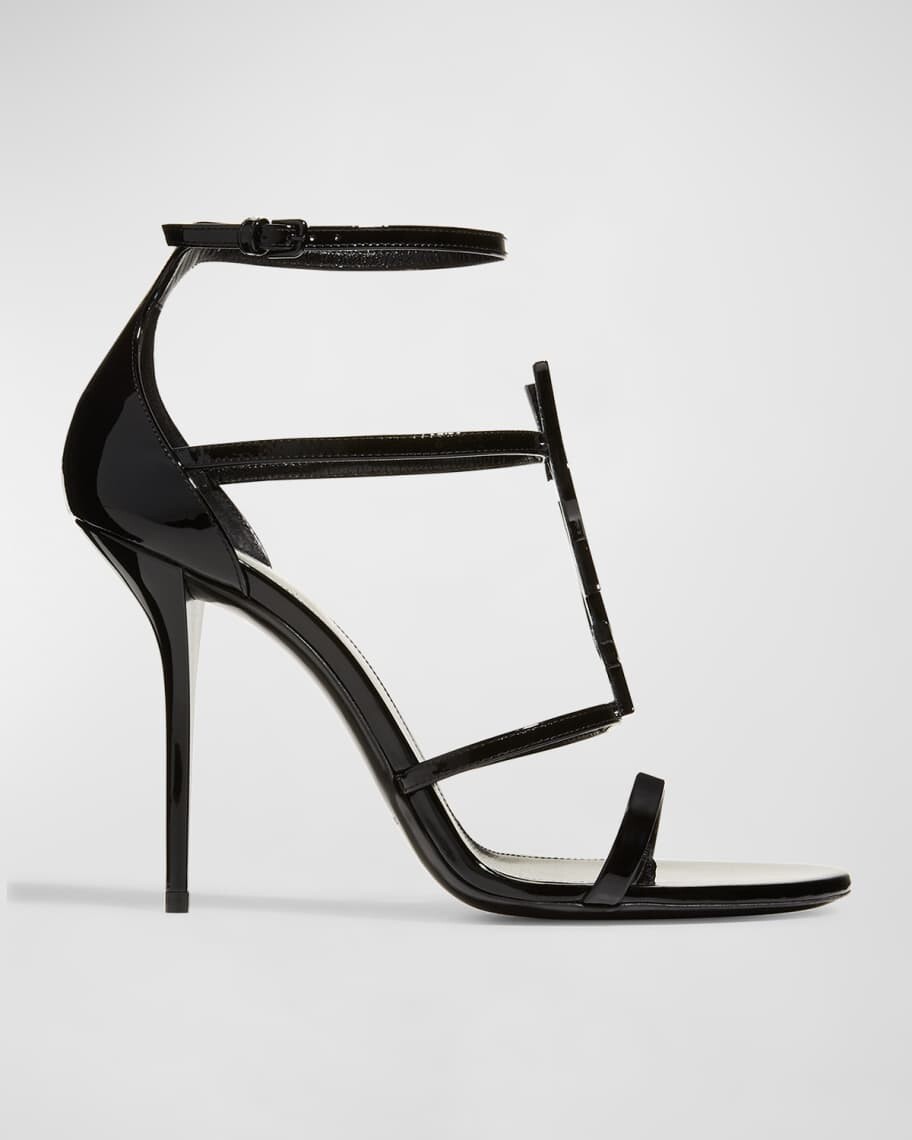 Лакированные сандалии Opyum YSL с ремешком на щиколотке Saint Laurent