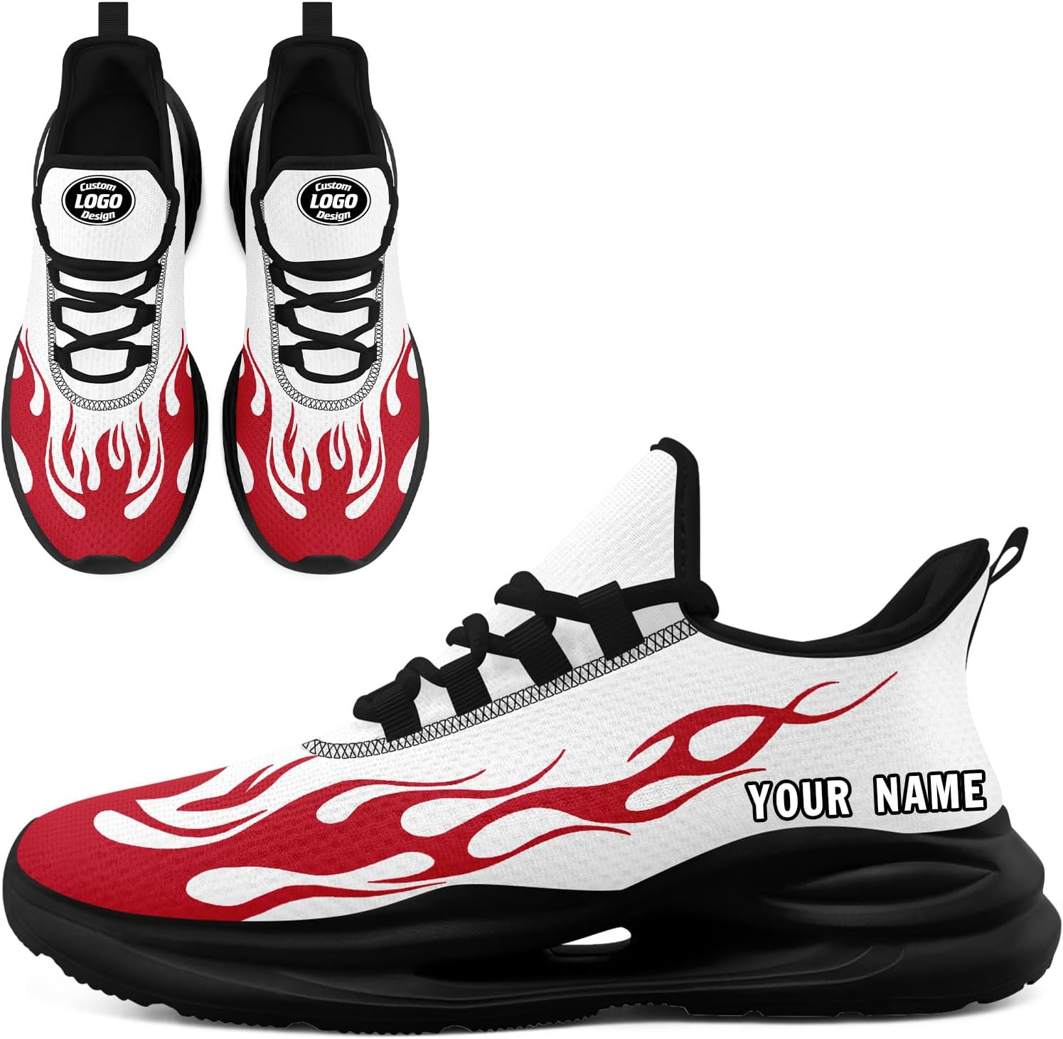 

Кроссовки AWSOLE Custom Sports Team для мужчин и женщин, персонализированный подарок с логотипом и именем, легкие кроссовки для бега, тенниса, бейсбола и тренажерного зала, белый/черный/красный