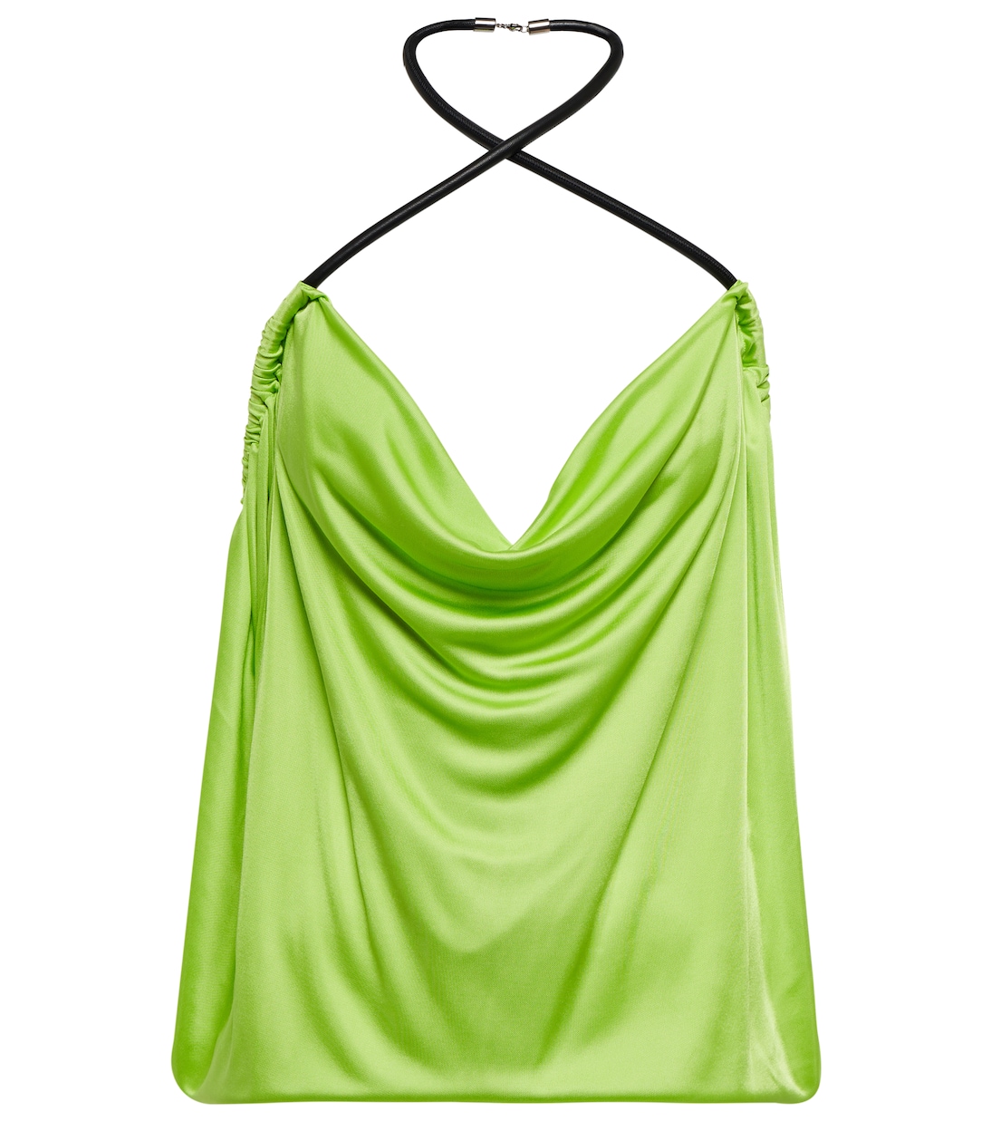 

Топ Pauline с кожаной отделкой The Attico, Lime