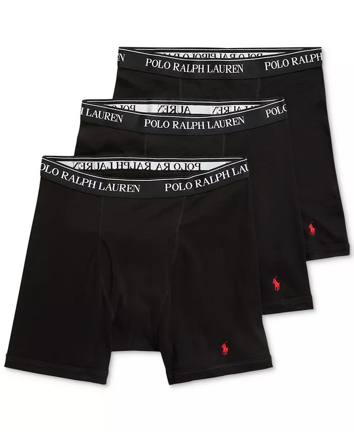 

Мужские боксеры из хлопка Big & Tall, 3 шт Polo Ralph Lauren, черный