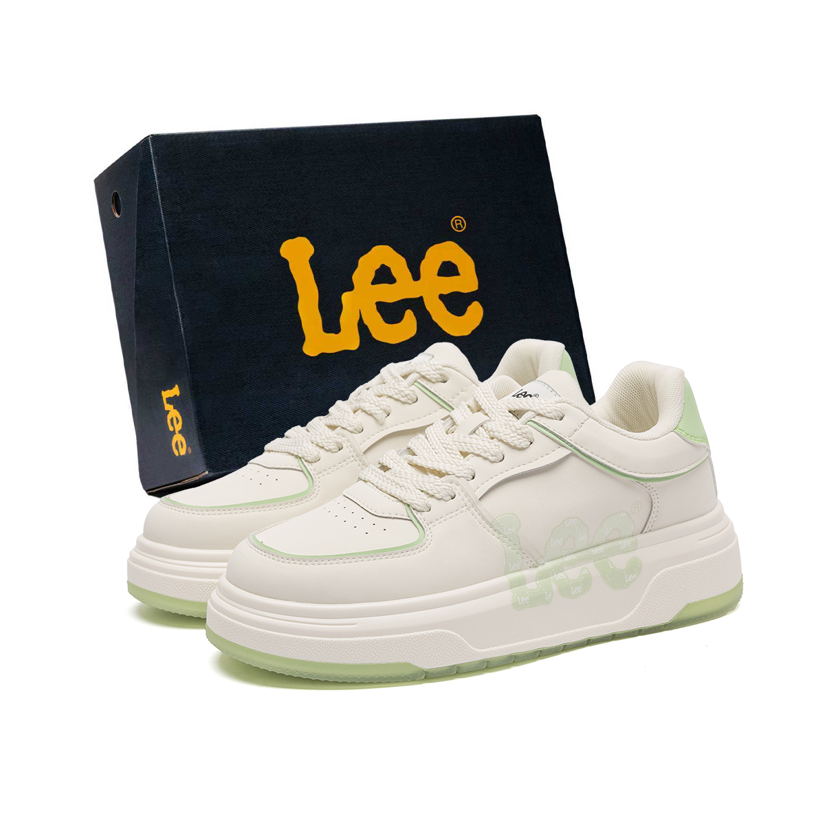

Lee Белые кроссовки из искусственной кожи и спилка, с противоскользящей подошвой и эффектом увеличения роста, низкие скейтерские туфли для мужчин