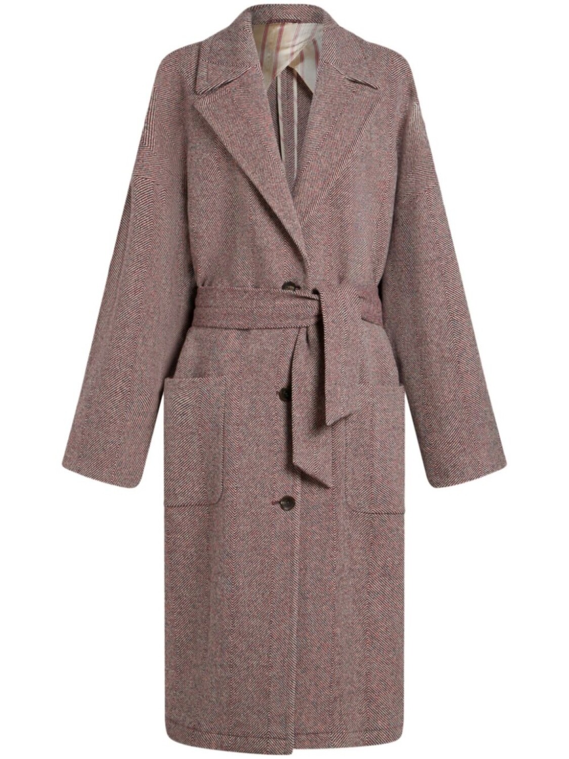 

ETRO шерстяное пальто с поясом, красный
