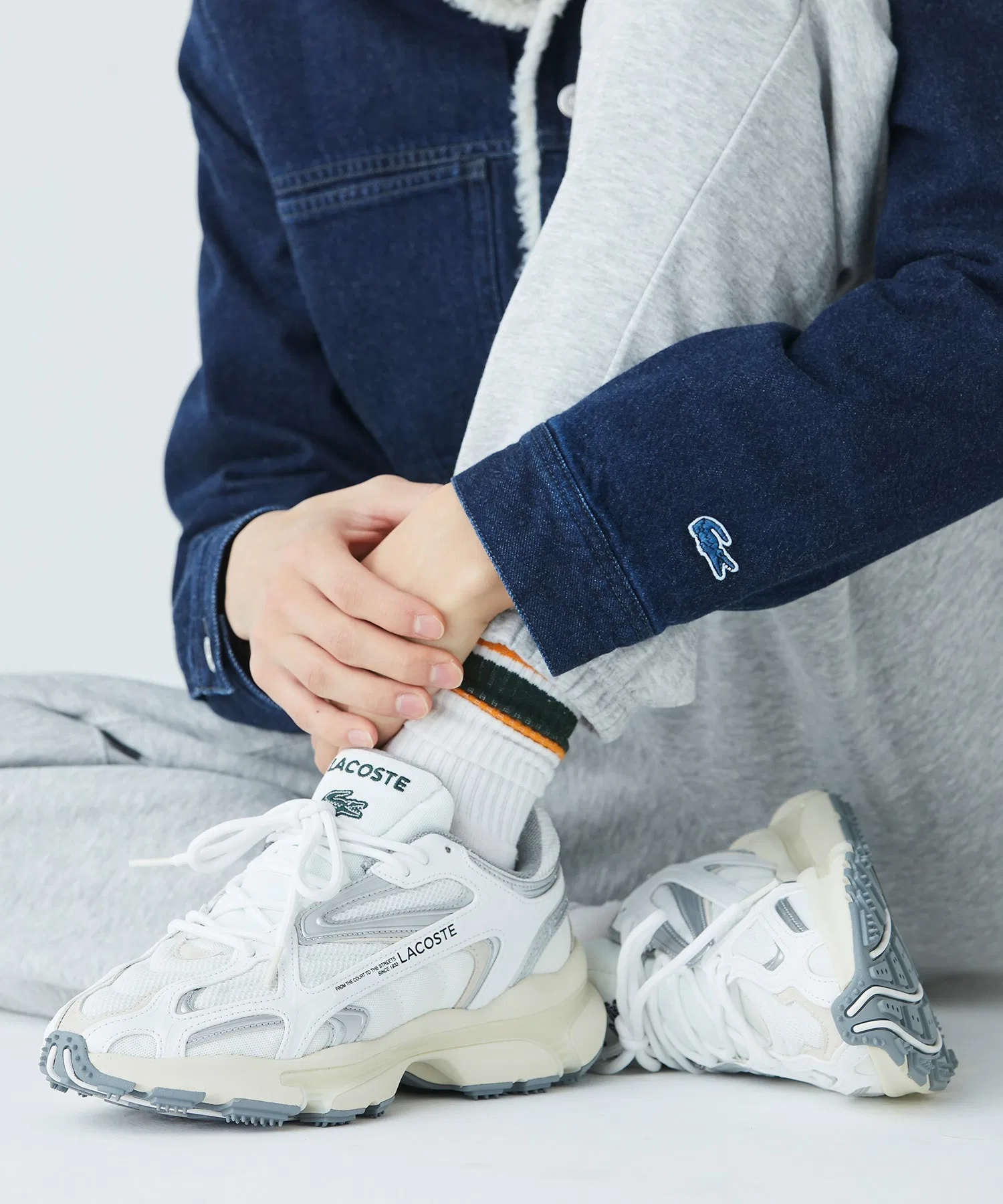 Мужские кроссовки LACOSTE L003 2K24 бежевые — фото 2
