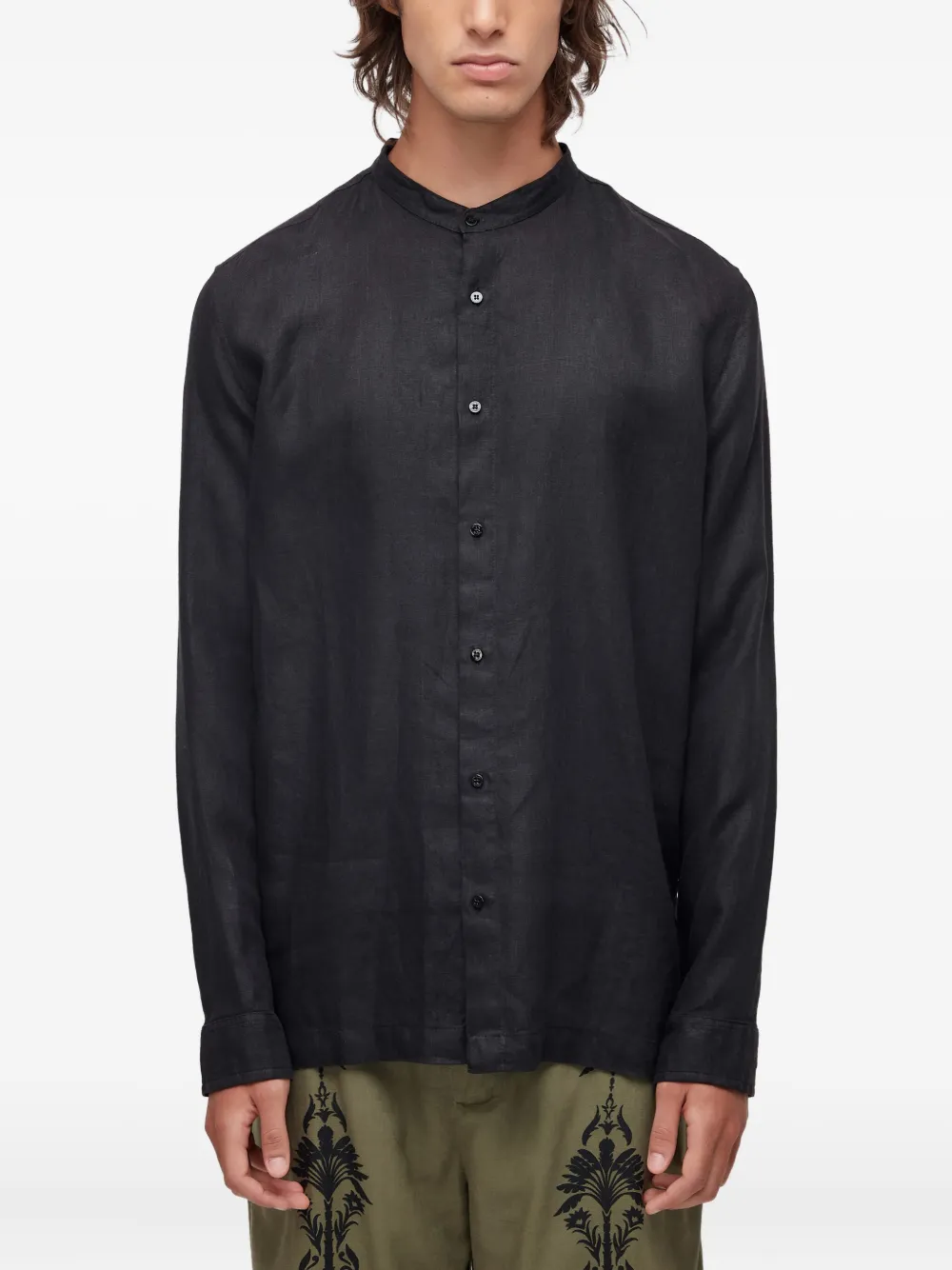 

Льняная рубашка с вышивкой Osklen, черный