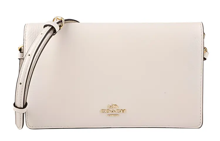 

COACH Кожаная маленькая квадратная сумка Ручная наплечная сумка Мел белый