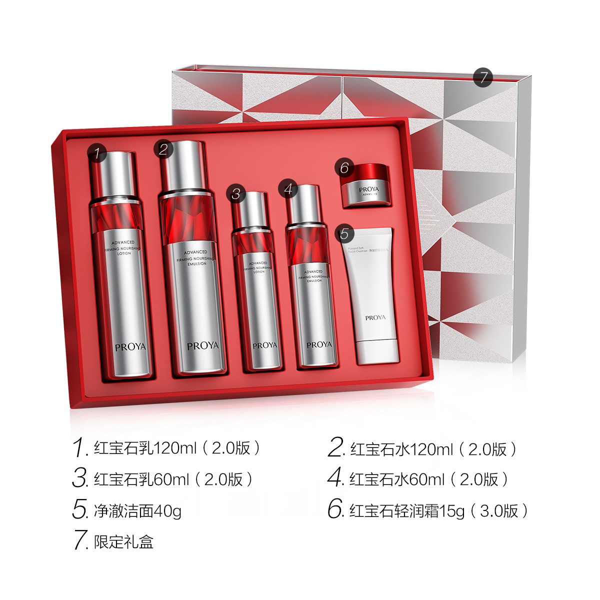 Набор для ухода за кожей Ruby Refreshing And Radiant подтягивающий, увлажняющий, уменьшающий морщинки PROYA — фото 4