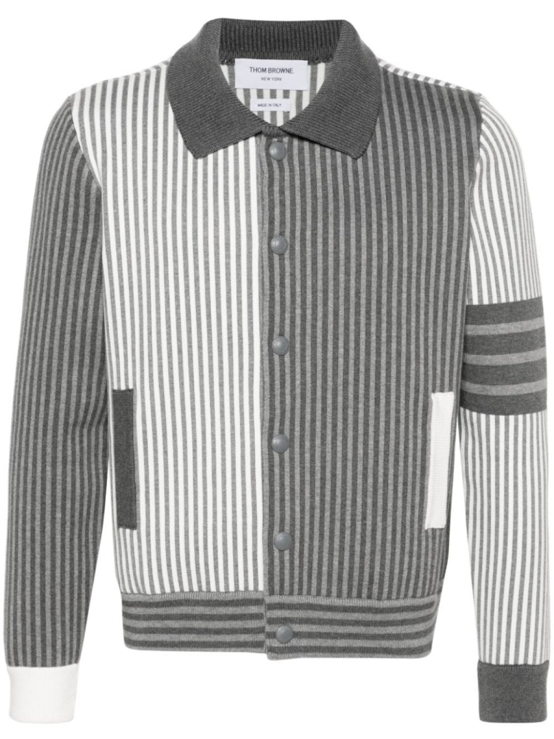 

Thom Browne кардиган Fun-Mix в полоску, серый