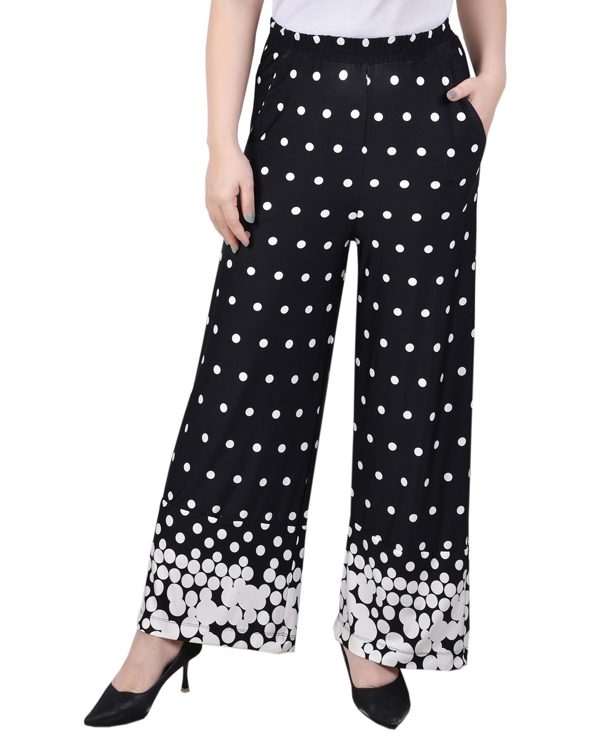 

Миниатюрные широкие брюки без застежек NY Collection