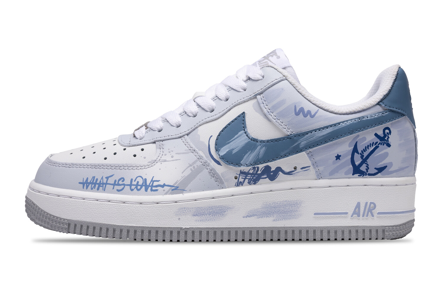 

Кроссовки Air Force 1 для скейтбординга мужские низкие синий/белый Nike