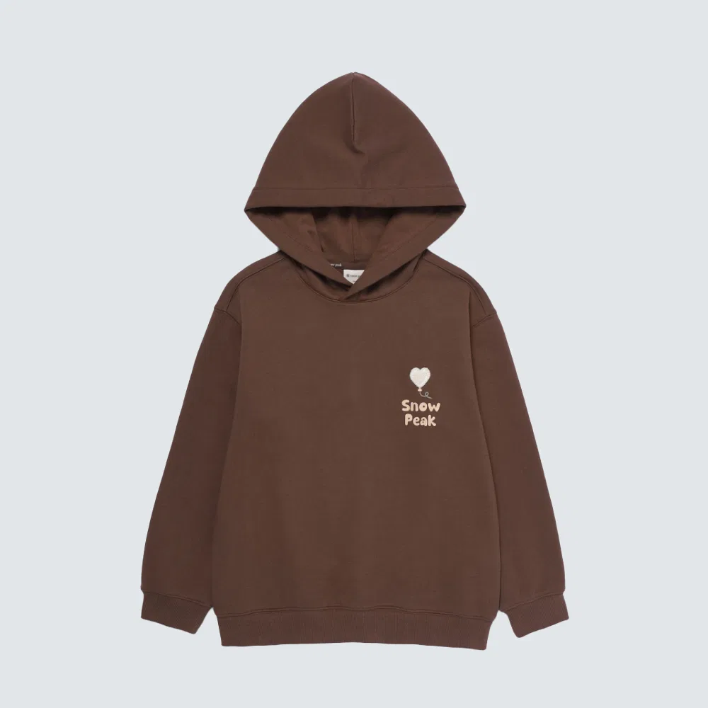 Детская худи с графическим принтом, коричневая, от Snowpeak Apparel Kids — фото 4