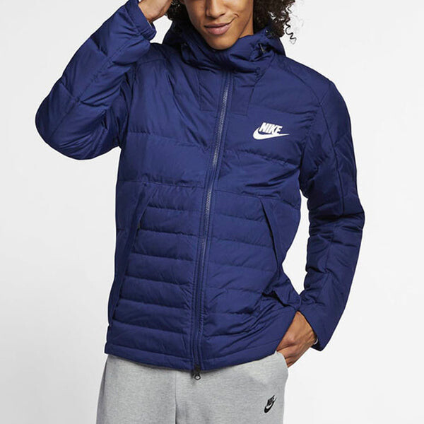 Пуховик Nike Outdoor Windproof Stay Warm Casual hooded down Jacket Navy Blue Dark blue, синий — фото 3