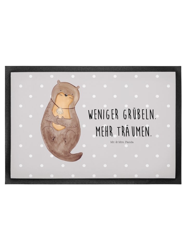 

Коврик для ног Mr. & Mrs. Panda, серый пастельный