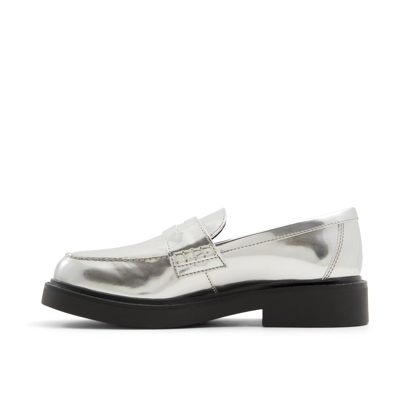 Лоферы женские серебристые 3,18 см ALDO, Silver