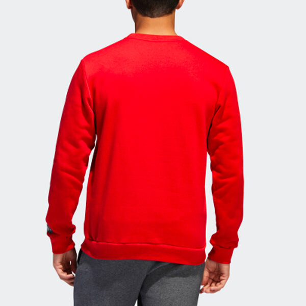 Толстовка adidas Crew Basketball Sports Round Neck Pullover Red, красный — фото 4