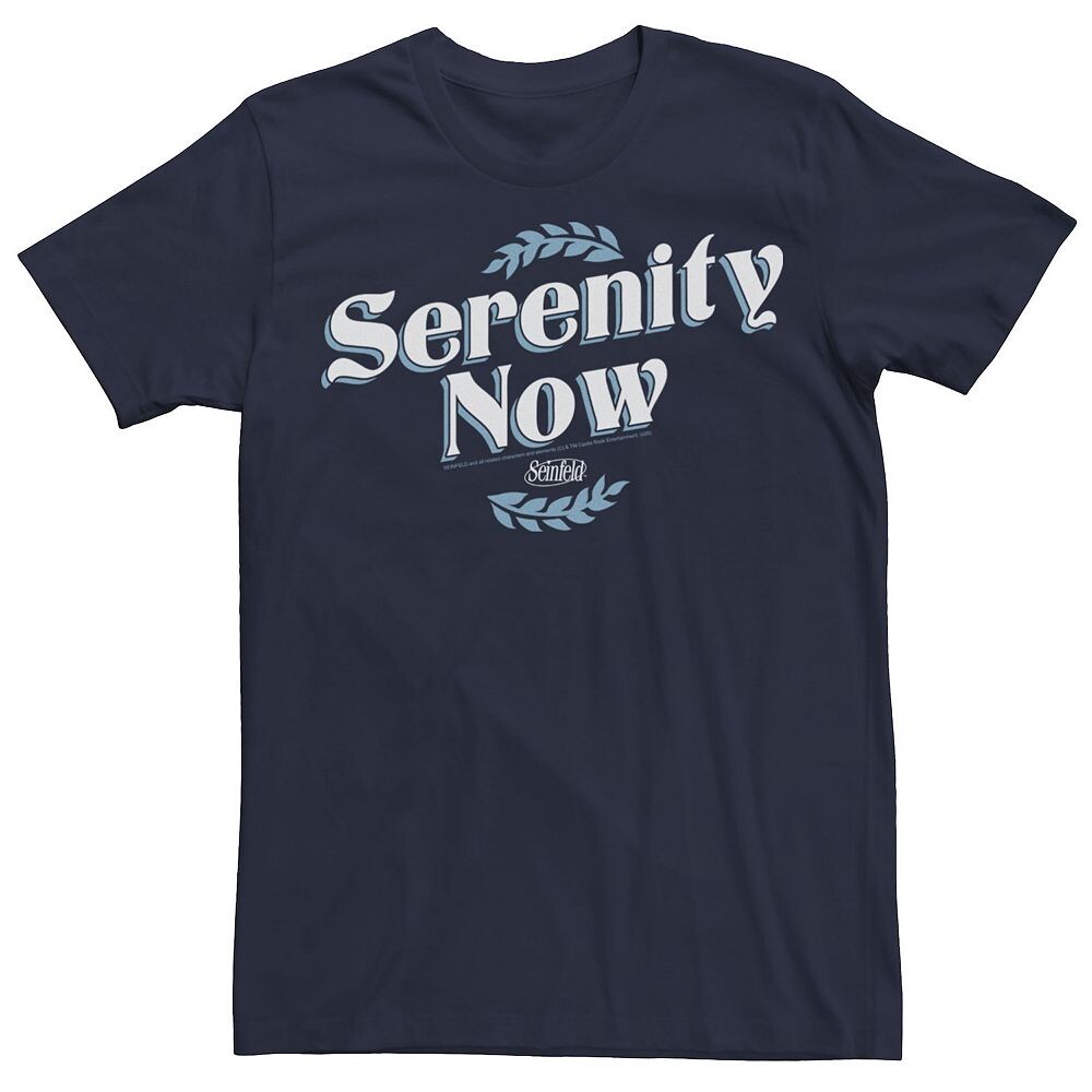 

Мужская футболка Seinfeld Serenity Now со стилизованной надписью Licensed Character, темно-синий