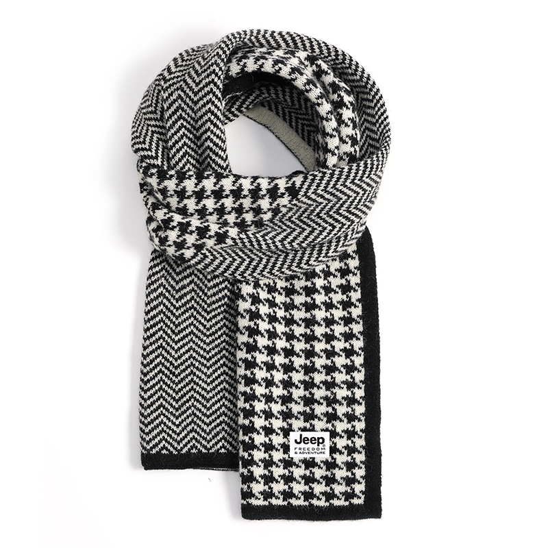 

Шарф из трикотажной ткани, унисекс, для тепла осенью и зимой Jeep, черный