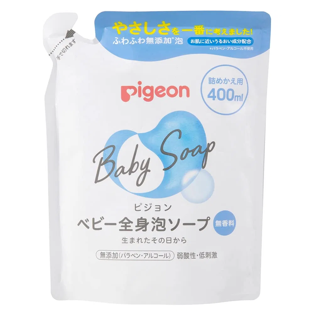 Пенное мыло для всего тела Pigeon Baby, сменный блок 400 мл Pigeon