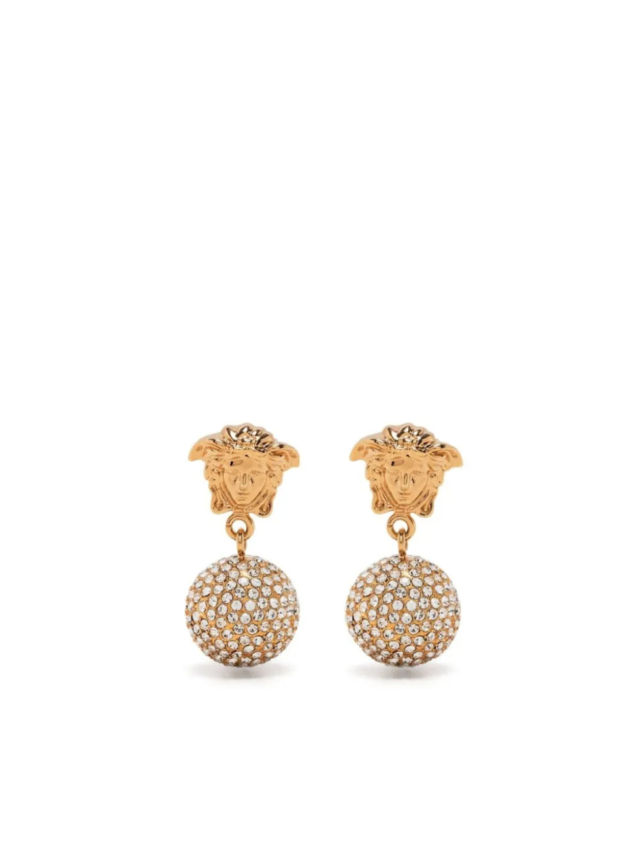 

Versace серьги-подвески La Medusa с кристаллами, золотой
