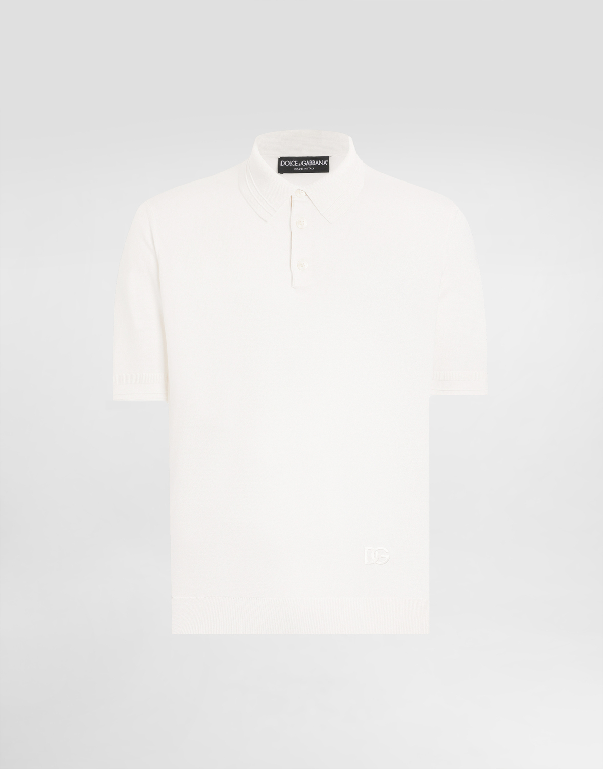 

Поло из атласного шелка Dolce & Gabbana, белый