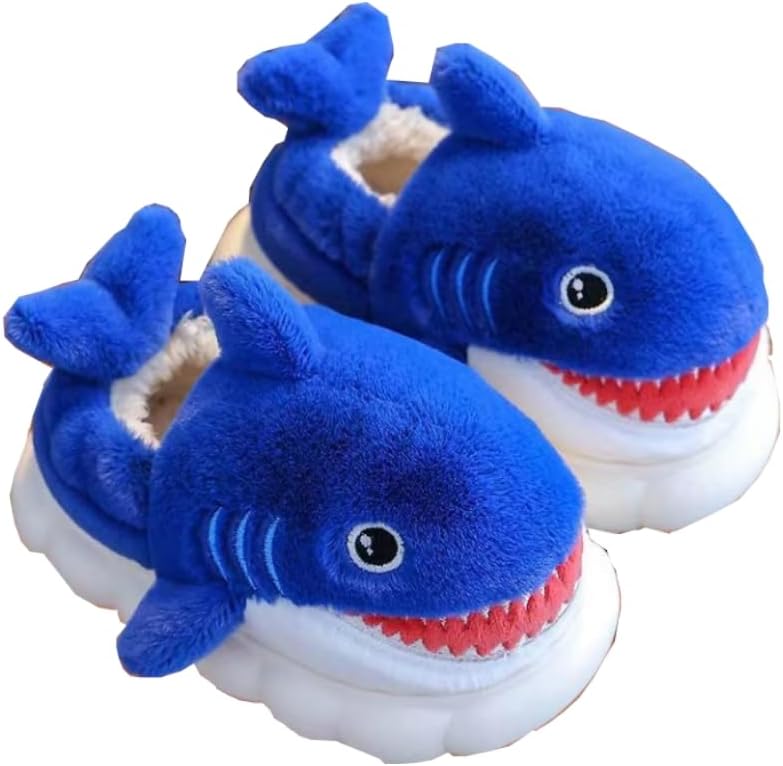 

Женские тапочки YUDISHOES с животными, милые тапочки в виде акулы, удобные теплые домашние хлопковые тапочки для зимы, синий