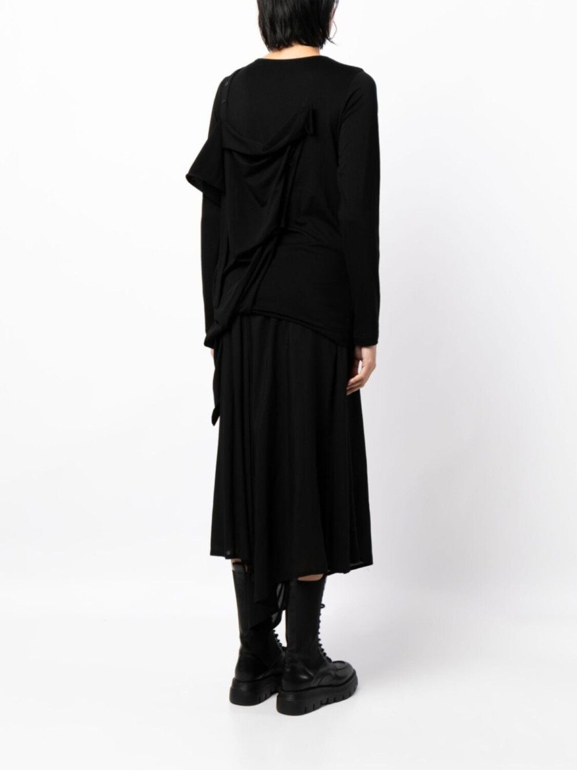 Топ асимметричного кроя Yohji Yamamoto, черный — фото 4