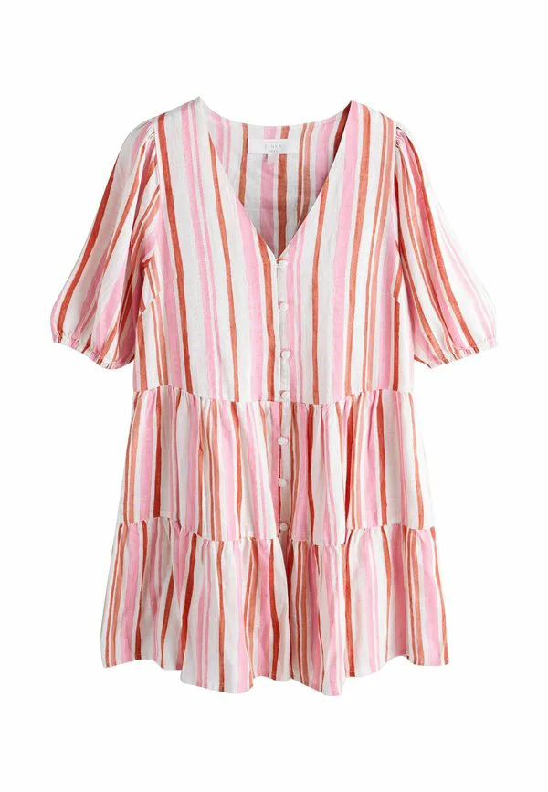 Платье-Рубашка Next, Pink Orange Washed Stripe