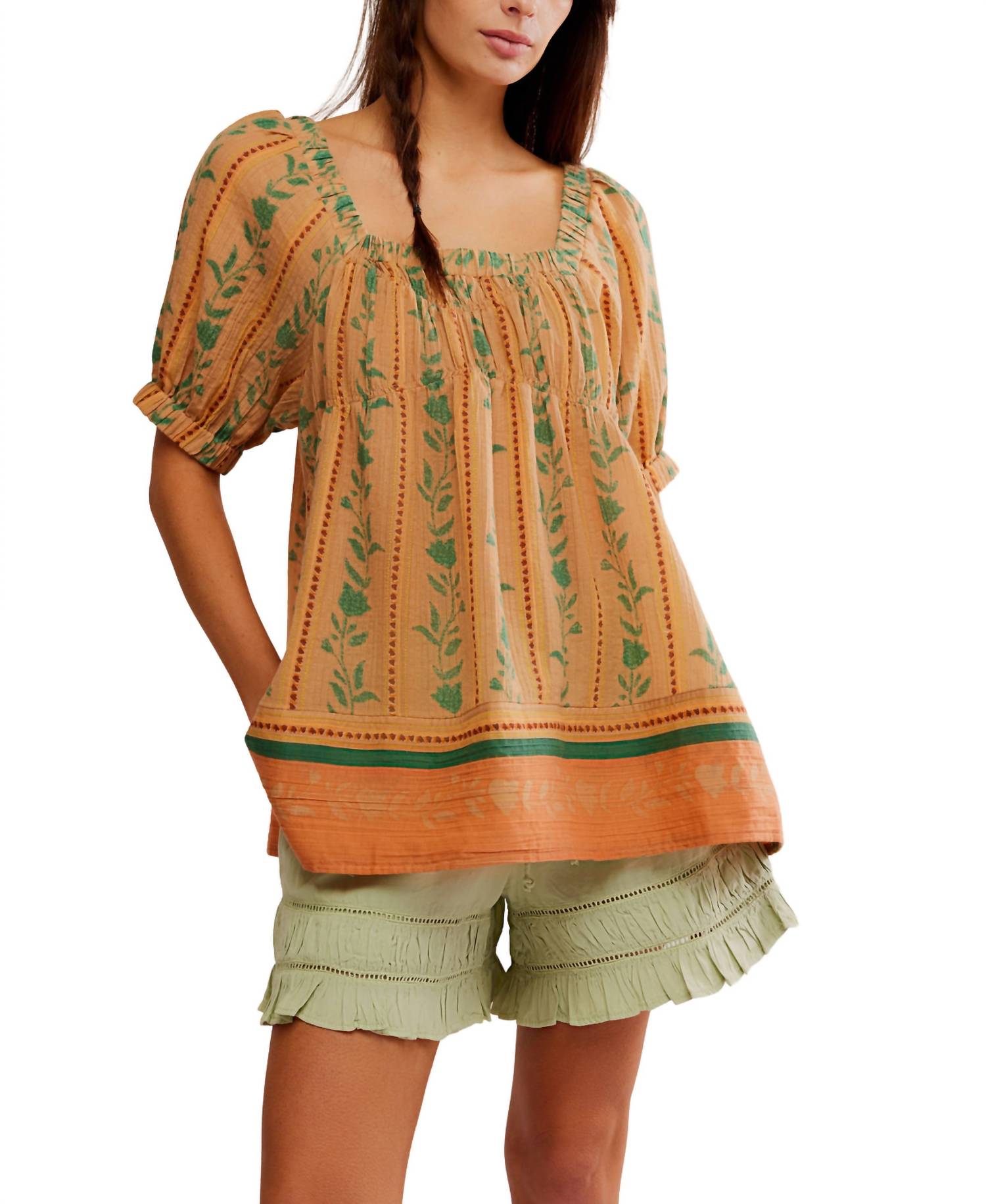 

Санторини принтованная туника в комбинации бриошь Free People, Brioche Combo