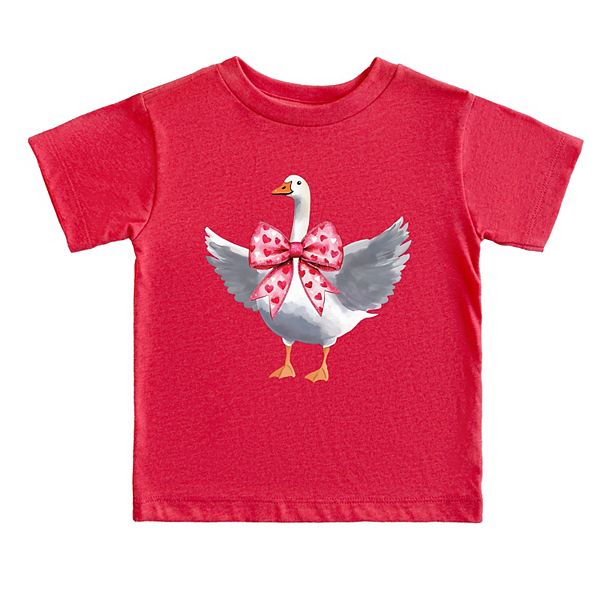 

Футболка Valentine goose coquette с коротким рукавом для малышей The Juniper Shop, Heather Red
