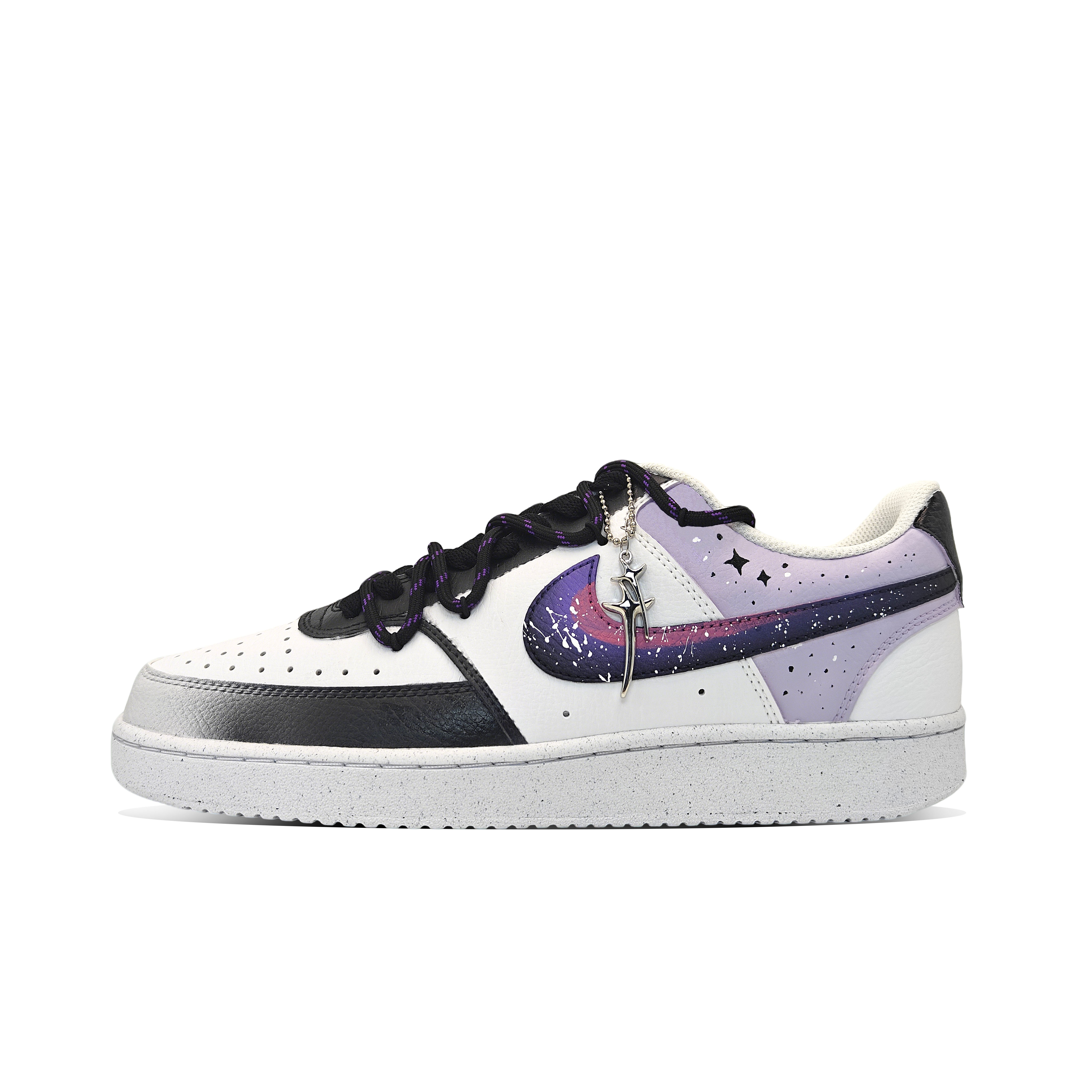 

Nike Кроссовки для скейтборда Court Vision 1 Star Trail, износостойкие, низкие, мужские, черно-белые