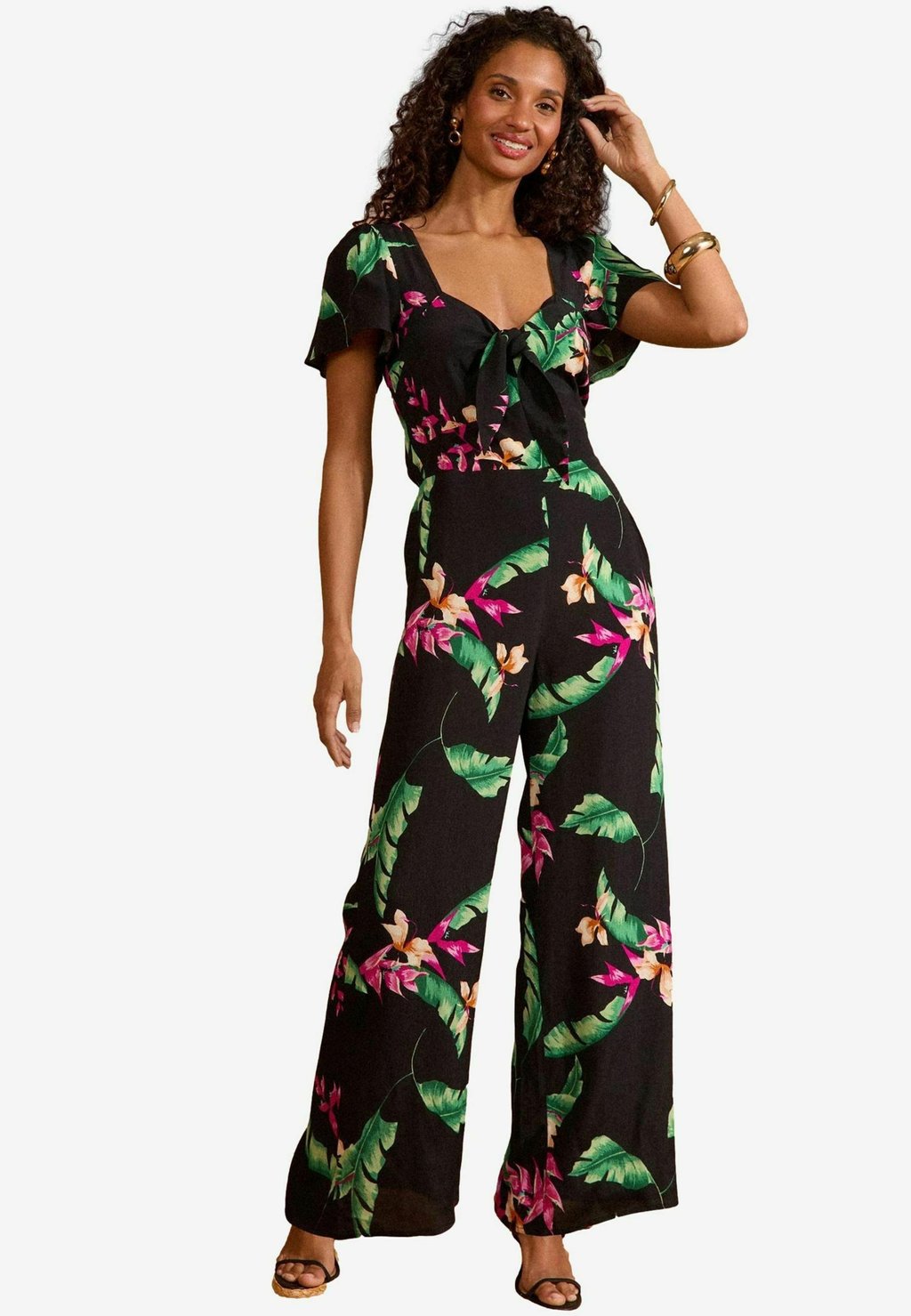 

Комбинезон REGULAR FIT - TIE FRONT FLUTTER SLEEVE Love & Roses, черный