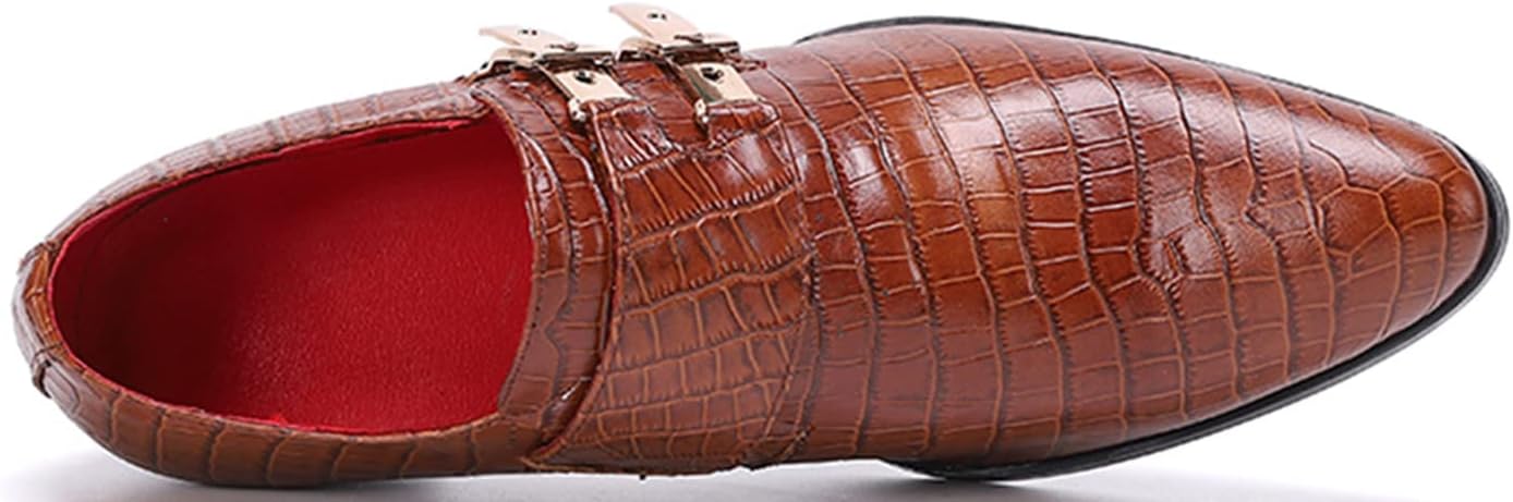 Мужские лоферы Santimon Loafers, повседневные туфли на плоской подошве с двумя пряжками, коричневый — фото 4
