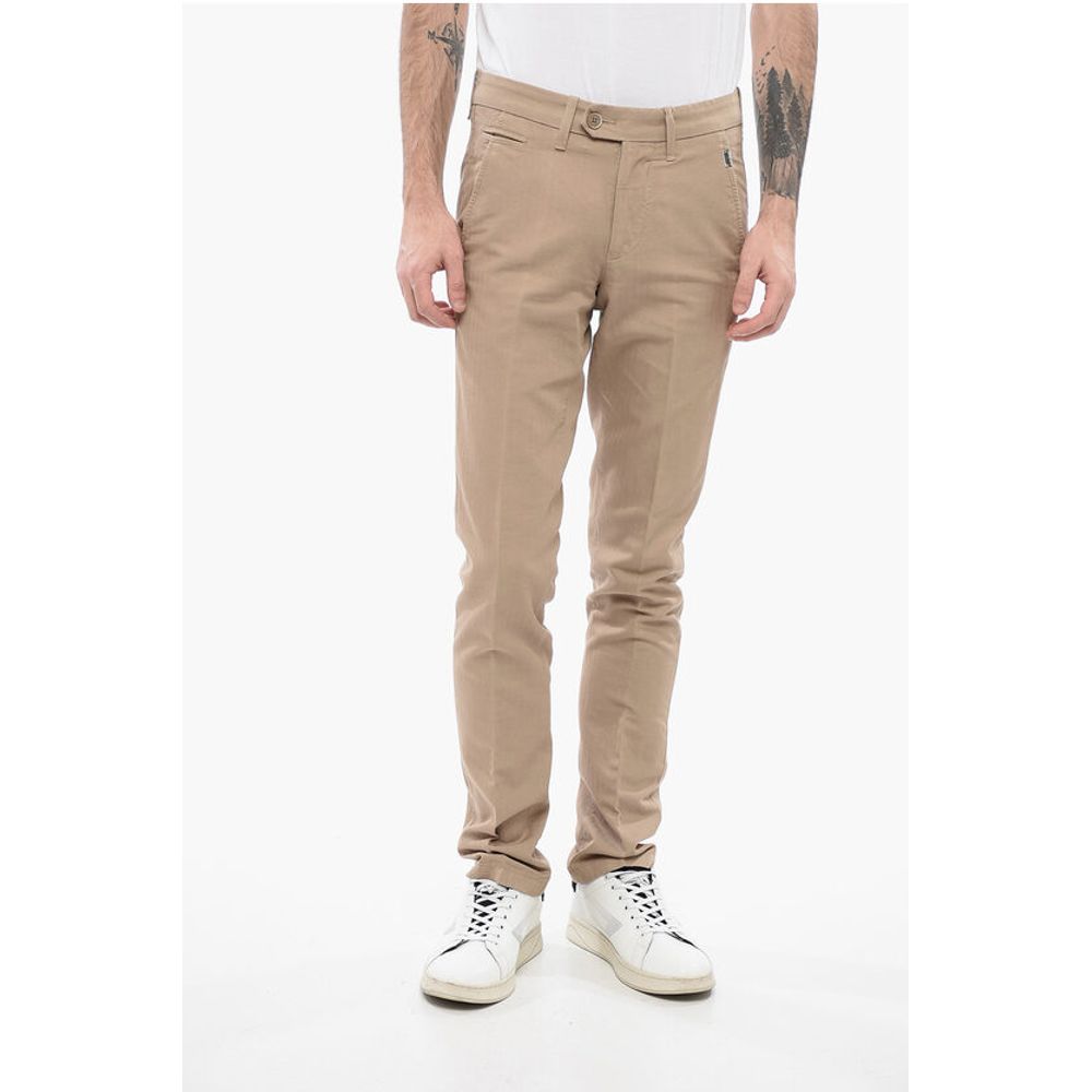 

Однотонные брюки-чинос из хлопка и льна ID Corneliani, Brown