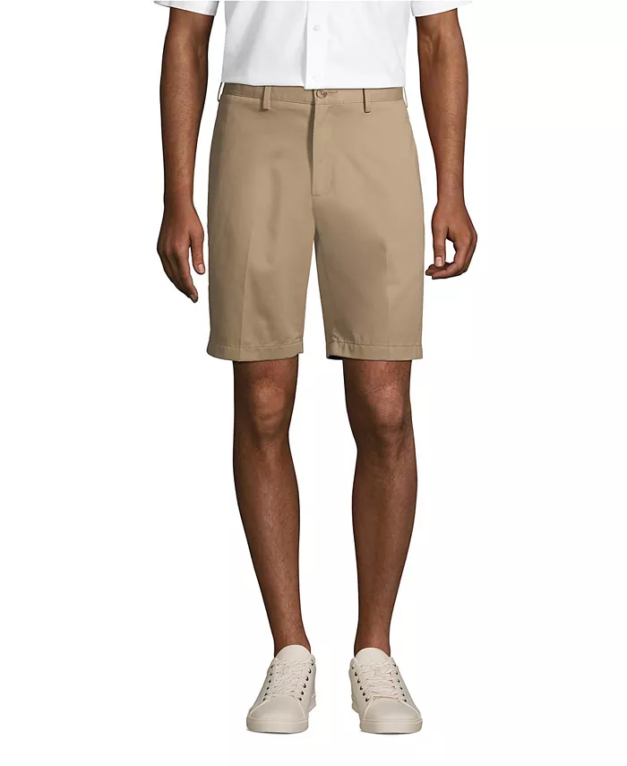 

Мужские классические немнущиеся шорты-чинос Big & Tall Traditional Fit длиной 9 дюймов Lands' End, коричневый/бежевый