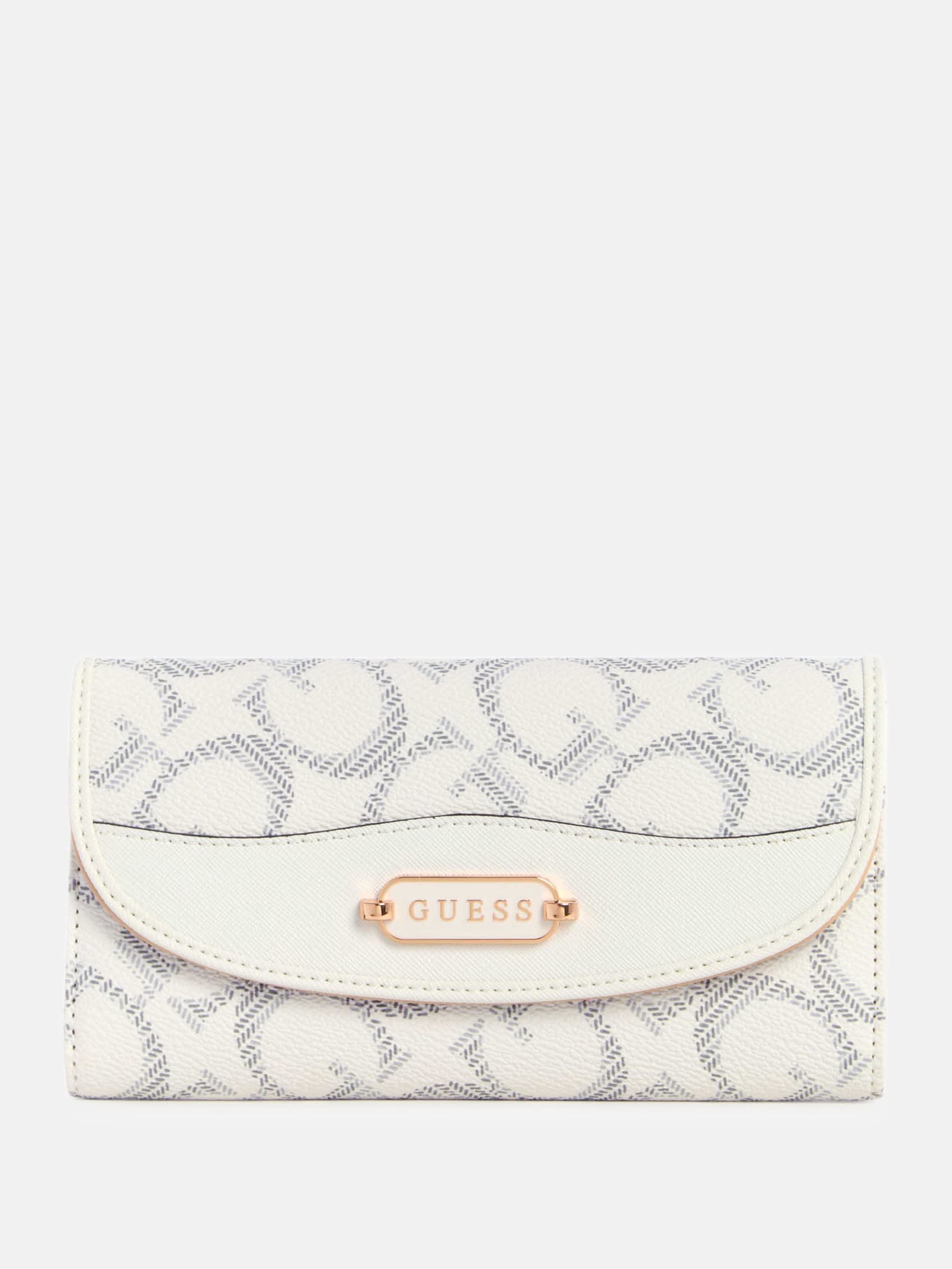 

Кожаный клатч Tuie Logo Slim Guess Factory, белый