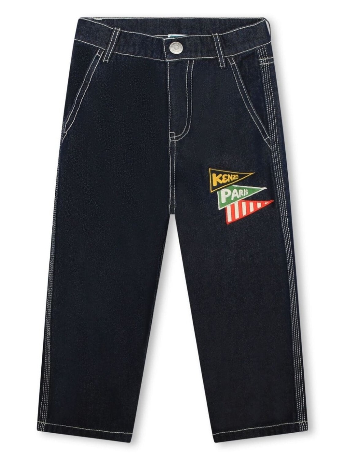 

Kenzo Kids джинсы с нашивкой-логотипом, синий