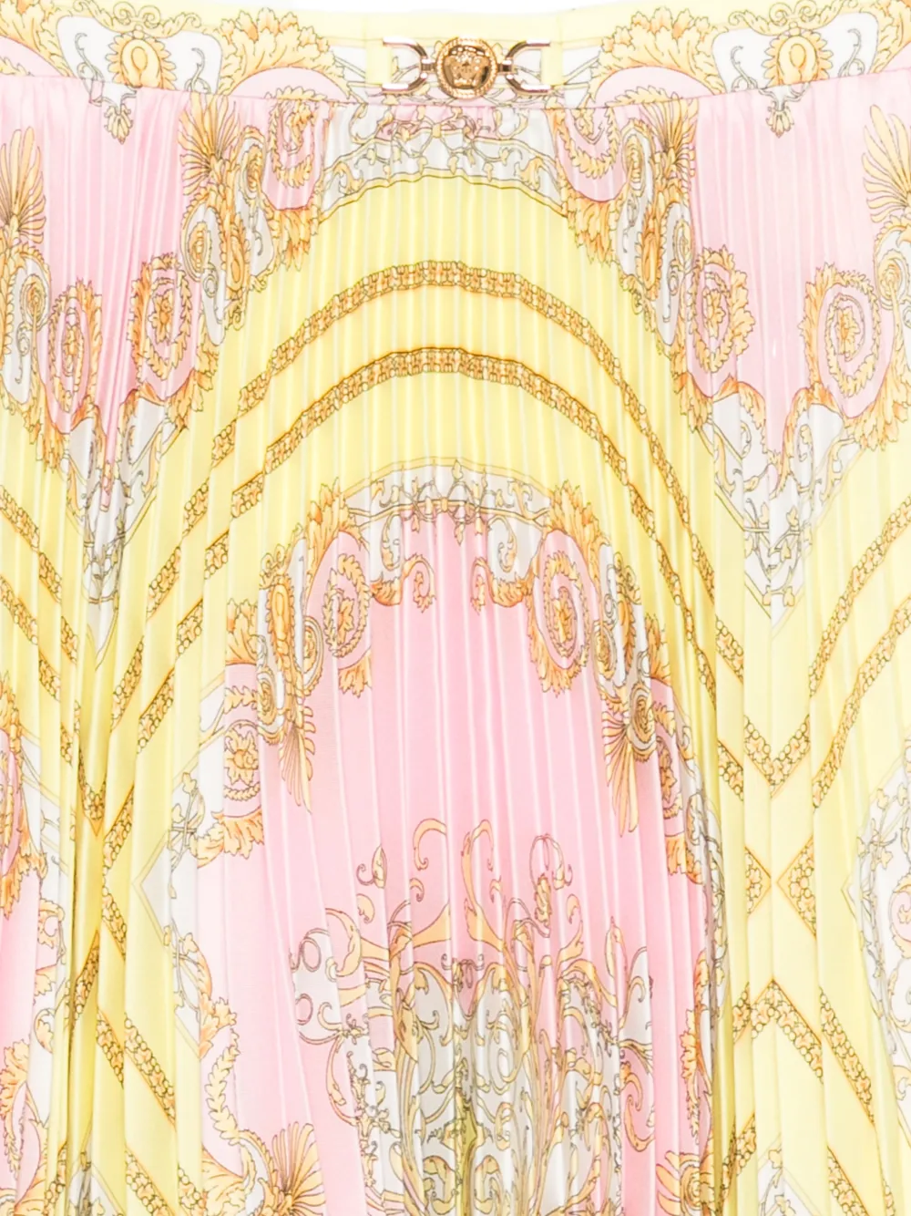 Плиссированная юбка с принтом Versace Kids, розовый — фото 3