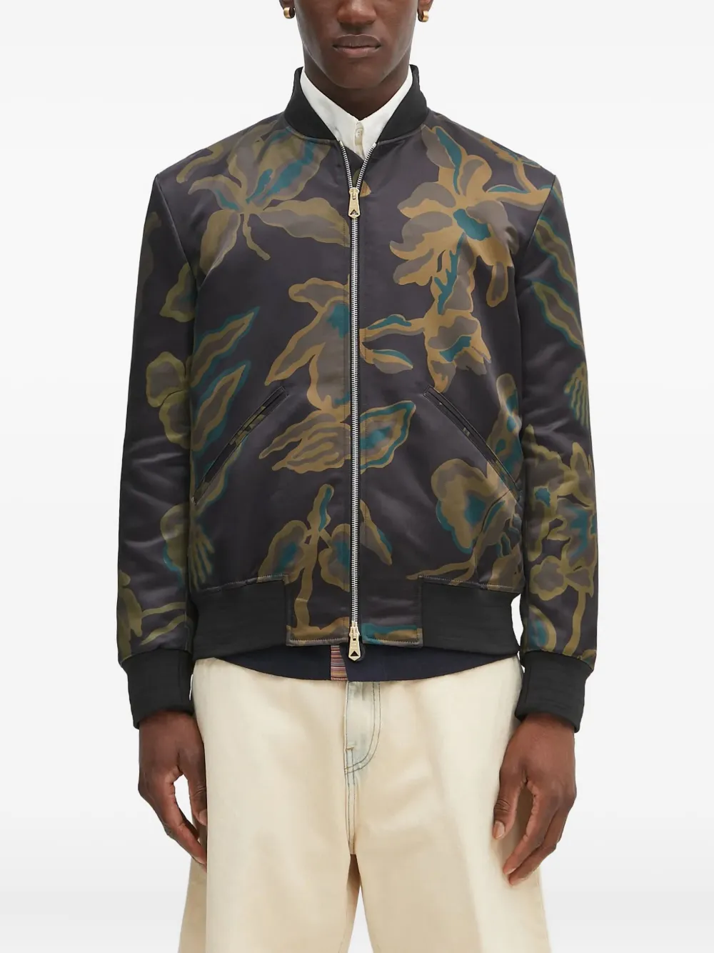 

Бомбер с цветочным принтом Paul Smith, коричневый