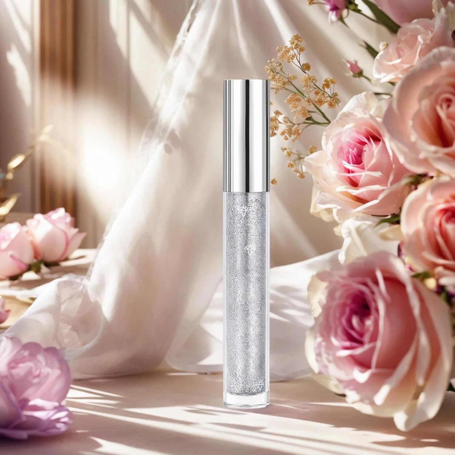 Тушь для ресниц Shiny Eye Mascara Glitter Waterproof, серебристая — фото 3