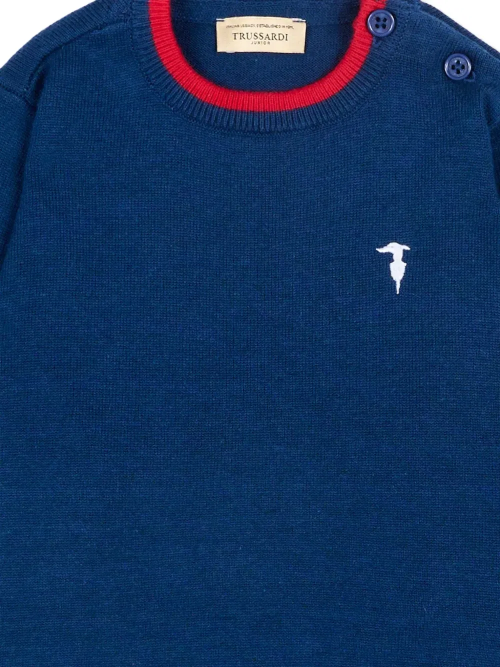 Джемпер с круглым вырезом Trussardi Junior, синий — фото 3