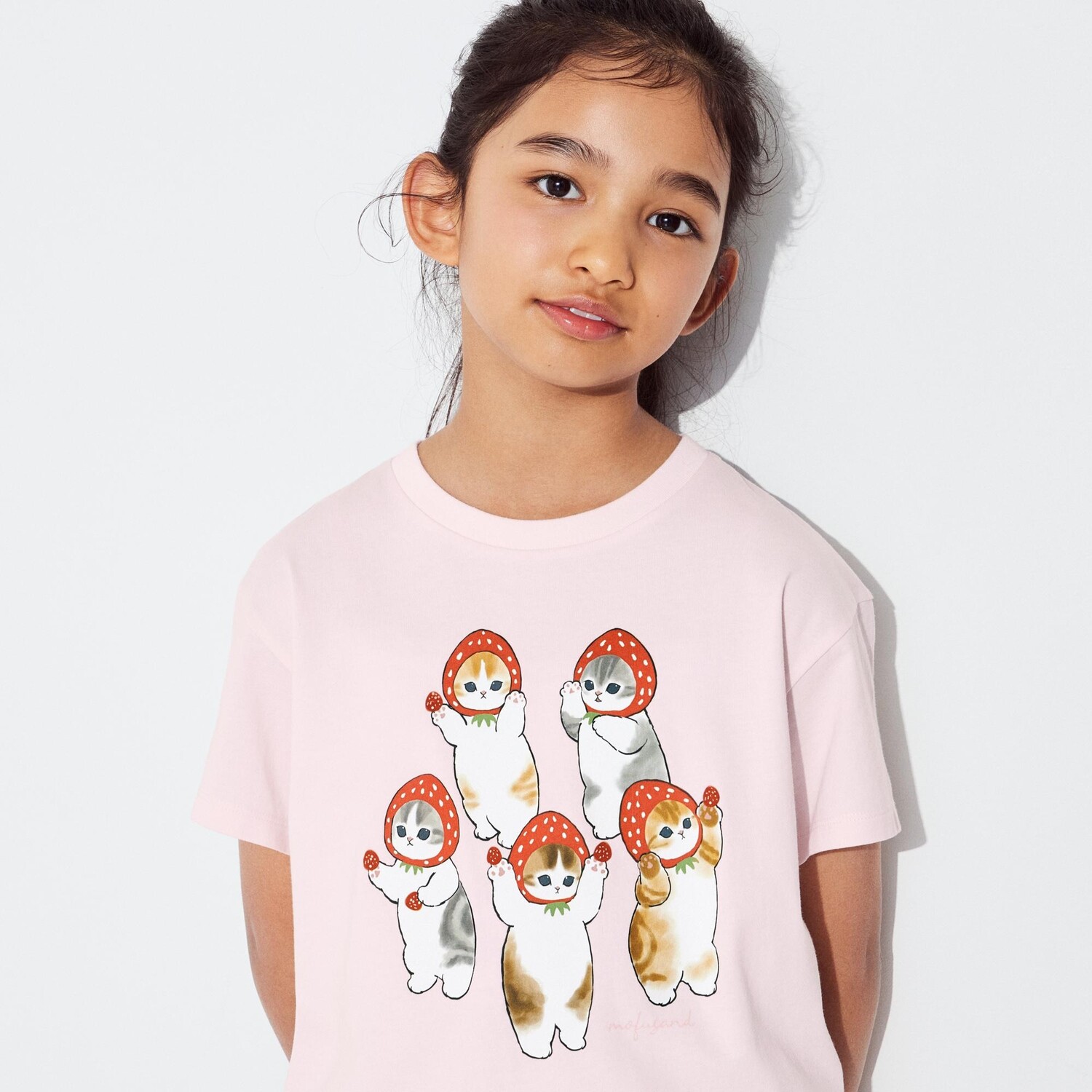 

Футболка UNIQLO Girls Mofusand Fruit Paradise Ut, розовый