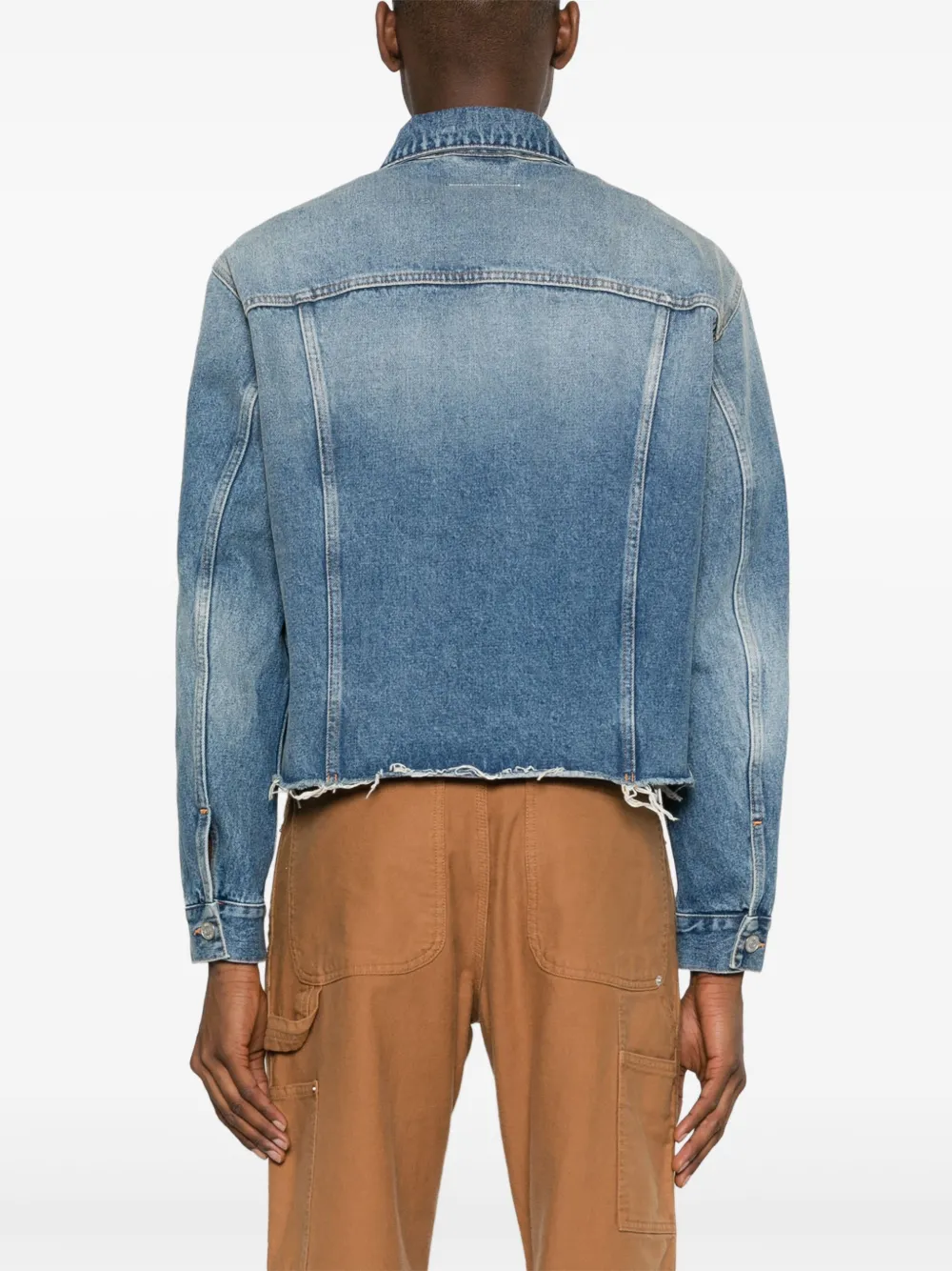 Джинсовая куртка с необработанными краями MM6 Maison Margiela, синий — фото 4