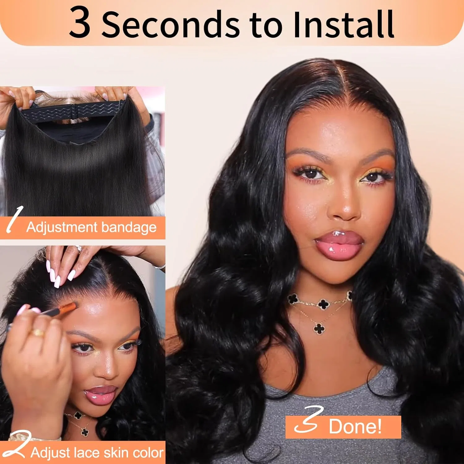Парик «Body Wave» из натуральных волос Oxeyegirl Oxeyegirl, 9X6 Glueless Natural Color — фото 3