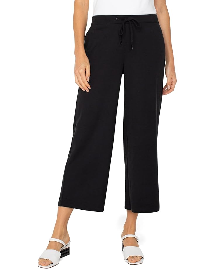 

Брюки Liverpool Los Angeles Pull On Wide Leg Crop Trousers, черный