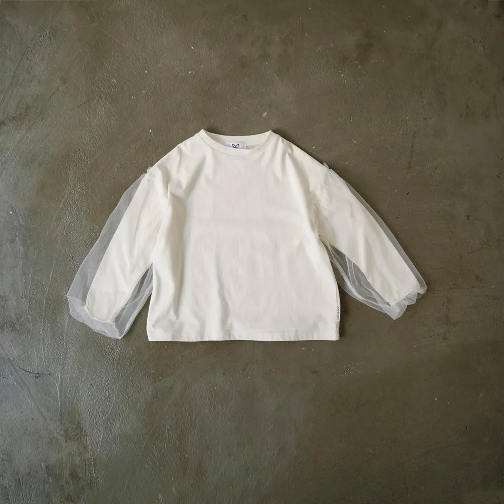Футболка с длинными рукавами из тюля Branshes, ivory